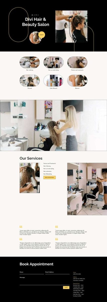 créer un site internet pour salon de coiffure