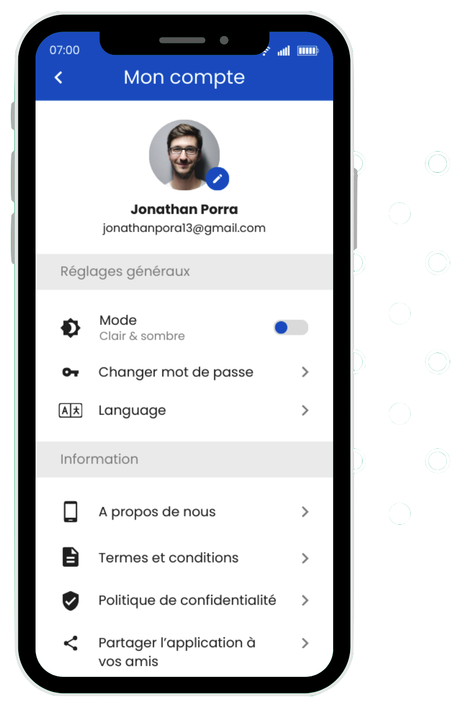 personnalisation compte application avec swa gency